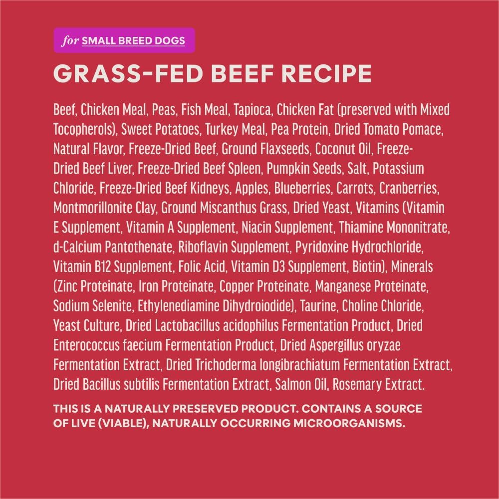 RawBoost Small Breed, Dry Dog Food + Freeze Dried, Beef, 3.5 lb.