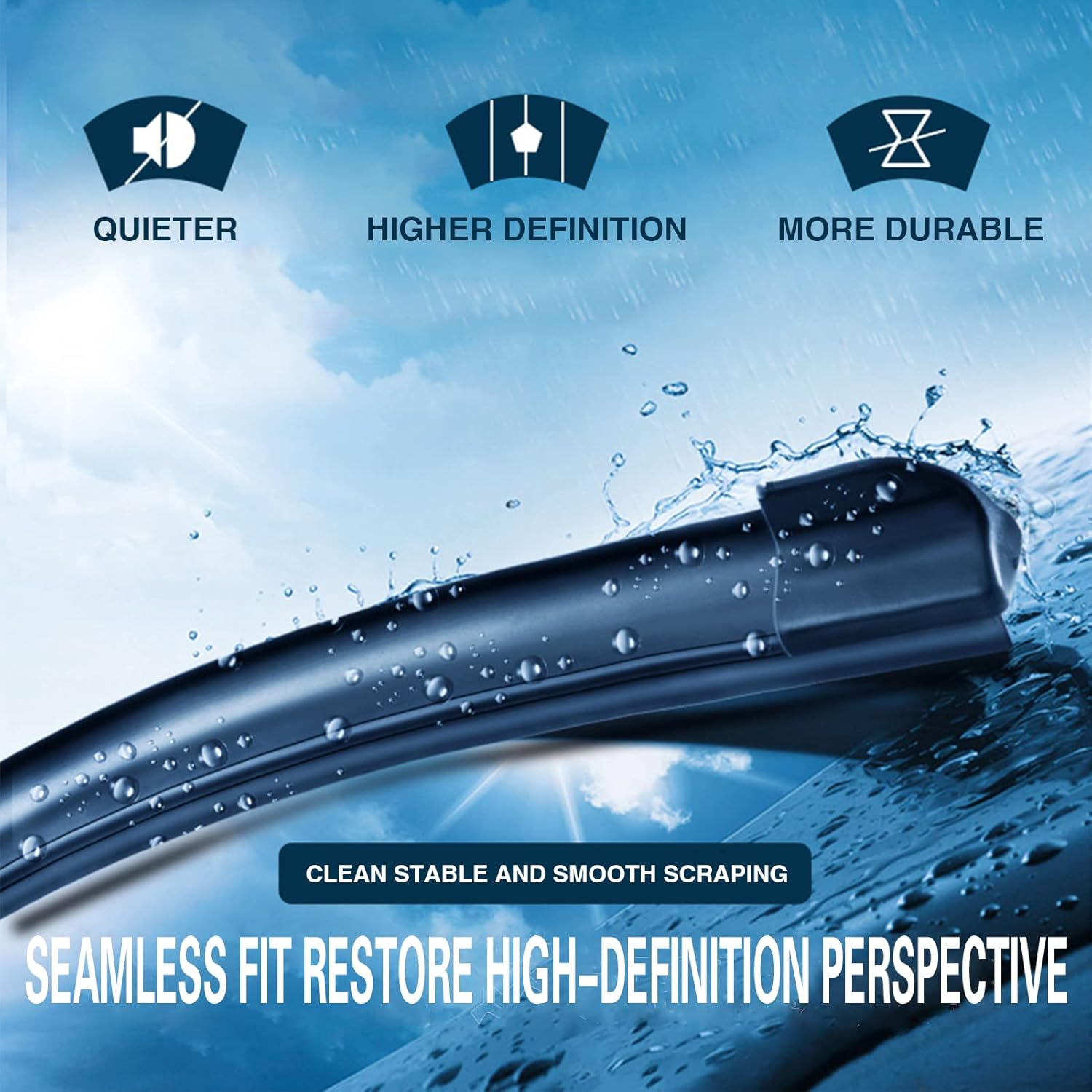 Replacement for Chevrolet Silverado 2008-2013,GMC Sierra 2007-2013 Silent Wipers -FAPIUO Front Windshield Wipers