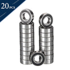 627-2RS Deep Groove Ball Bearings, ID 7mm x OD 22mm x Width 7mm Miniature Bearings, Double Rubber Sealed Ball Bearing Pre-Lubricated Chrome Steel Z2 Lever 20pcs