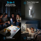 3 Pcs LED Emergency Lights for Home Power Failure Night Light Dusk to Dawn