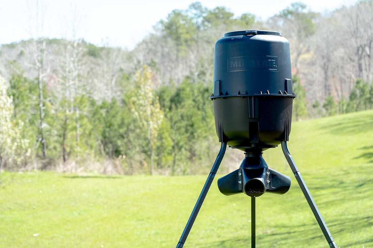 Gravity Deer Feeder - Tripod Game Feeder - Easy Conversion Adapter - Protein Pellet Ready - Rugged No-Power Setup for