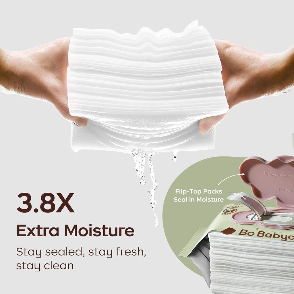 Cloud Moist Baby Wipes, Thick & XL, 99% Water, Ultra-Hydrating, Unscented, Hypoallergenic for Sensitive Skin