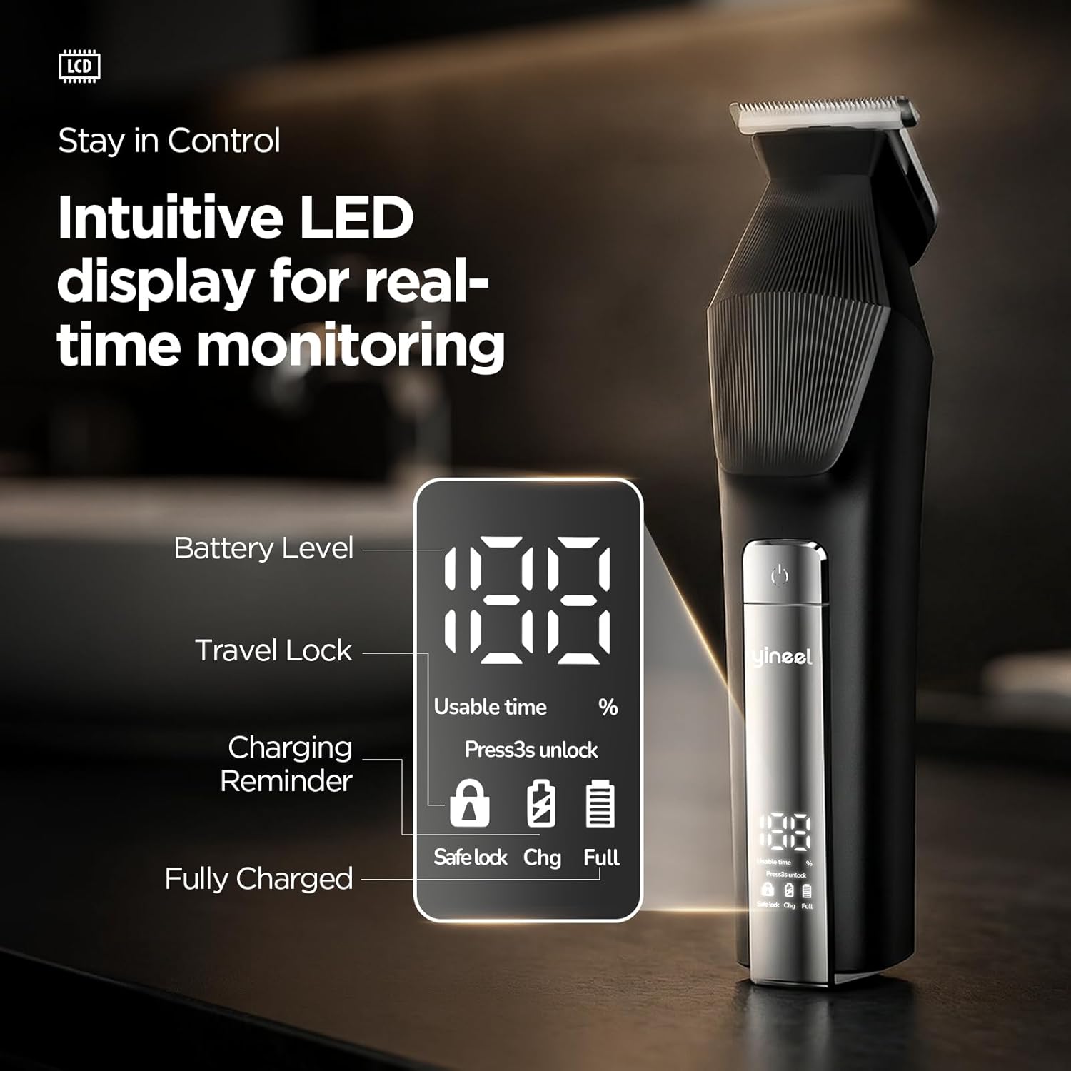 HC600 Beard Trimmer for Men, All-in-One Cordless Grooming Kit, Waterproof Electric Razor & Hair Clipper for Face