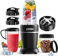 Smoothie Blender Max 1300W, Personal Kitchen Blender & Grinder Combo | 23 oz, (2) 37 oz To-Go Cups, 6-Leaf Blade