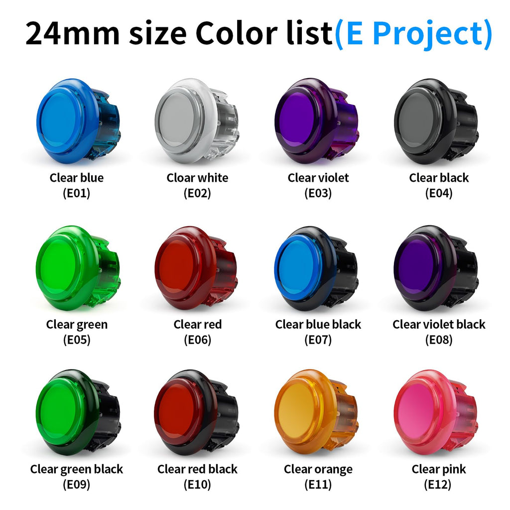Gravity KS Mechanical Shafts Silent Pushbutton 24mm Snap-in (Boxed (Clear White E02(12 pcs)
