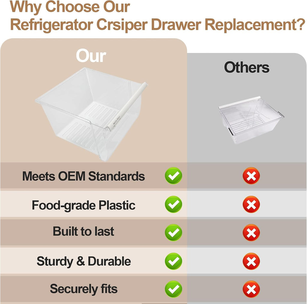 WRS335FDDB02 ED5LHAXWS07 Crisper Drawer (Upper) for Whirl-pool Refrigerator