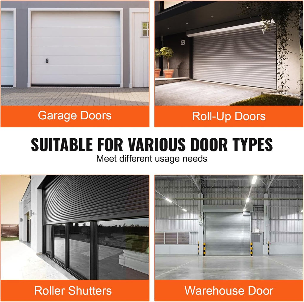 Garage Door Seals Bottom Rubber, U Shape +O Ring Combination Garage Door Weather Stripping with Pre-drilled Aluminum