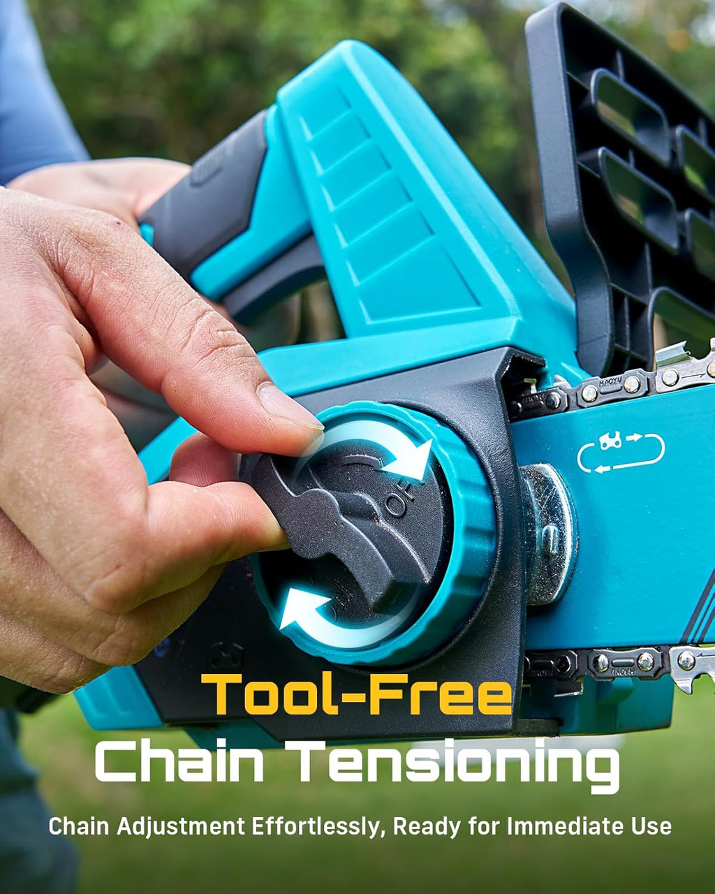12-Inch Electric Chainsaw Cordless, Brushless Motor | 2 x 4.0Ah Battery, Auto Oiling, Tree Saw with Tool-free Chain