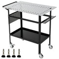 36x24in Welding Table 800LBS Mobile Workbench with 4 Wheels & Fixed Base