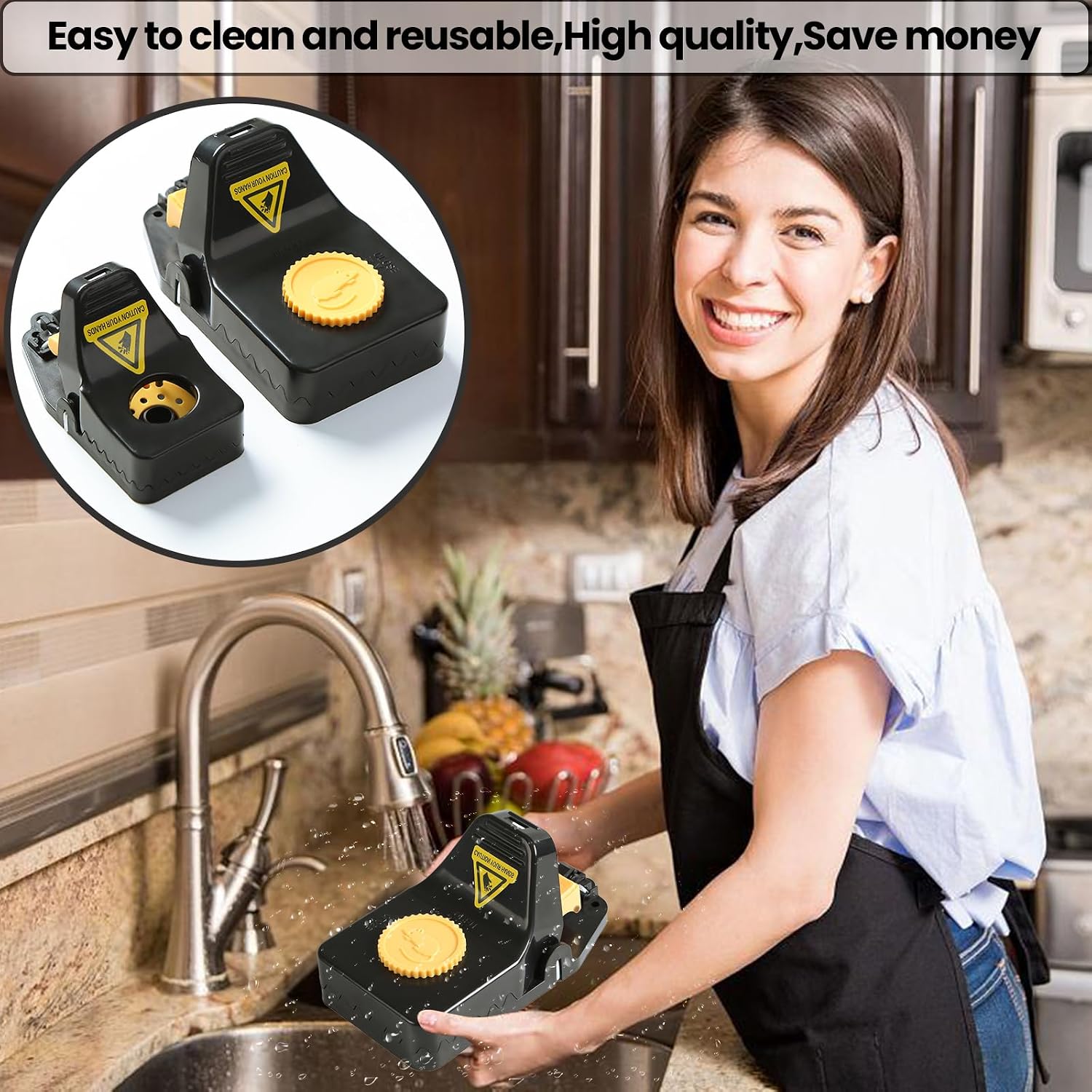Mouse Traps Humane, Rat Trap Safe Quick Effectively No Touch clip Mouse Trap, Reusable Plastic Mousetraps Used Indoor