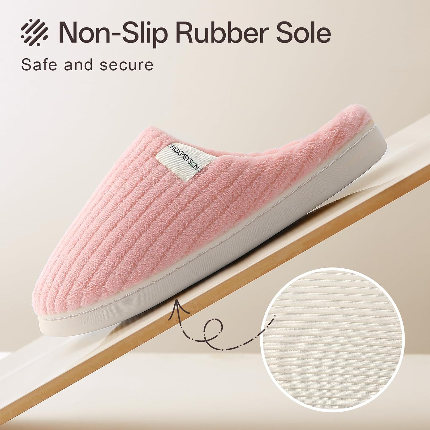Slippers for Women, Warm Memory Foam Comfy House Slippers with Anti-Skid Rubber Sole for Indoor and Outdoor