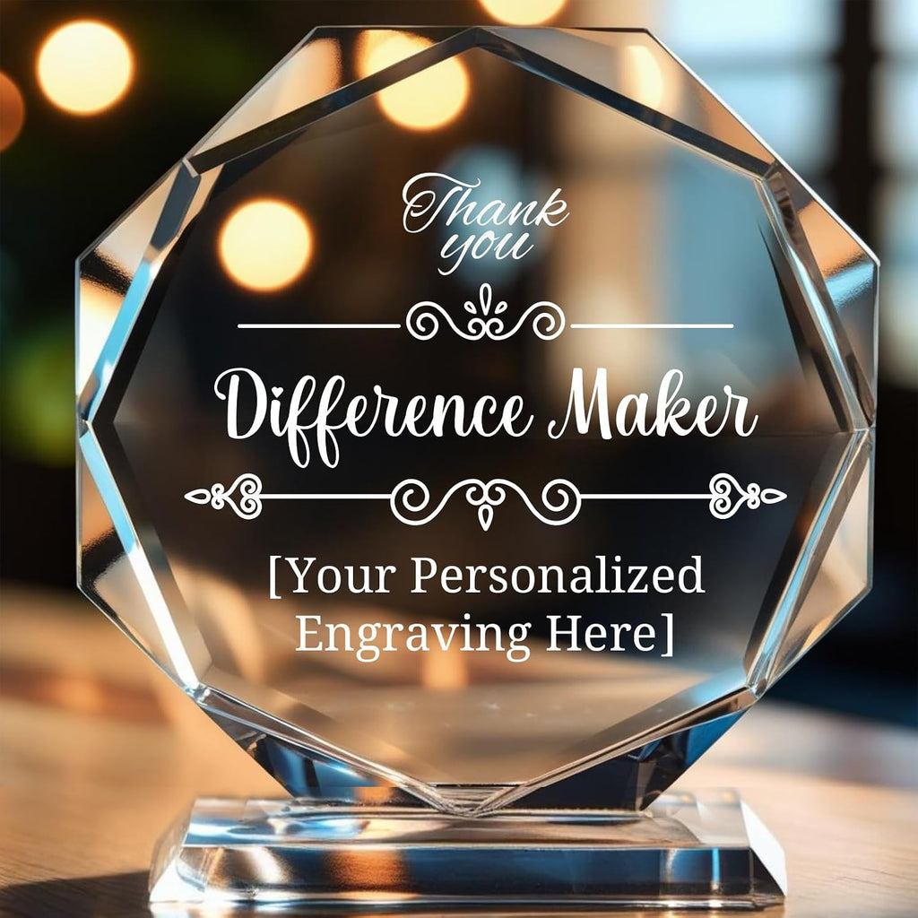 Personalized Crystal Trophy Award – Custom Awards and Trophies for Employees, Coworkers, Boss – Retirement, Farewell