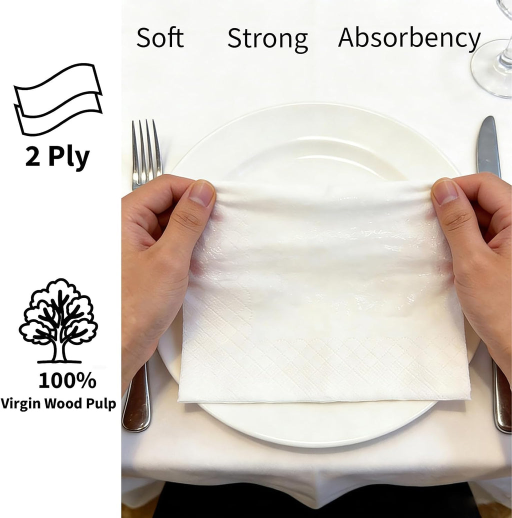 Disposable Paper Napkins Bulk for Everyday Use,White, 2-Ply, 800 Count