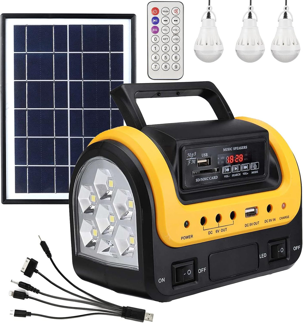Portable Solar Generator with Panel,Small Power Station for Camping | Compact solar power station with LED lights and