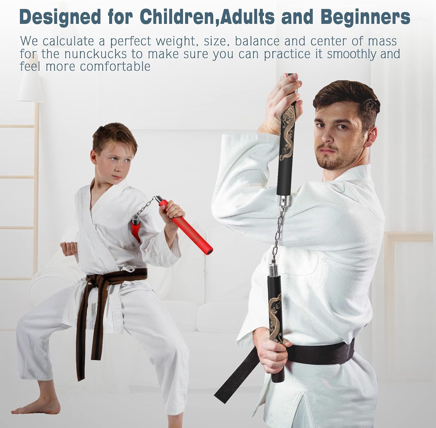 Nunchucks for Kids and Adults,Safe Training Nunchucks/Nunchakus