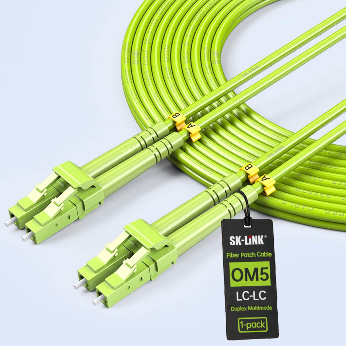 OM5 LC to LC Multimode Fiber Patch Cable 1m/3ft Duplex LSZH