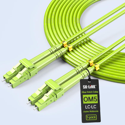 OM5 LC to LC Multimode Fiber Patch Cable 1m/3ft Duplex LSZH