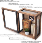 Shadow Box Display Case 11x14 Deep with Glass on 4 Sides, 6.2in Depth Wall Mounted Memory Box for Keepsakes, Wooden