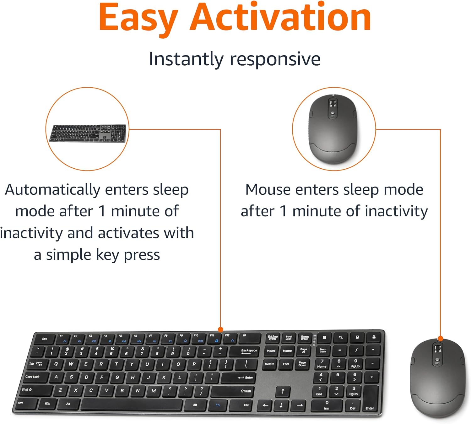 Ultra Premium Wireless Keyboard and Mouse Combo, Rechargeable, Full-Size with Number Pad, Sleek Design, Plug and