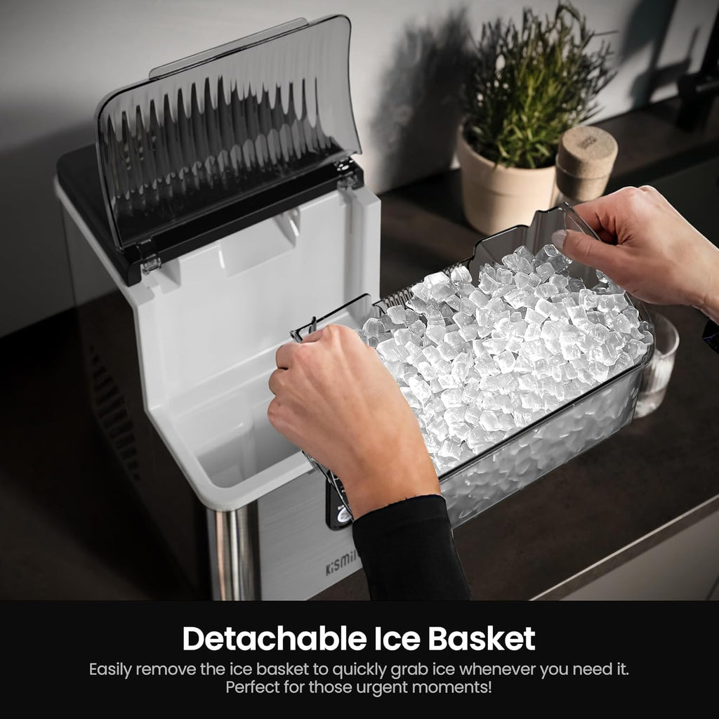 Nugget Ice Maker Countertop, 35 lbs/Day, Stainless Steel