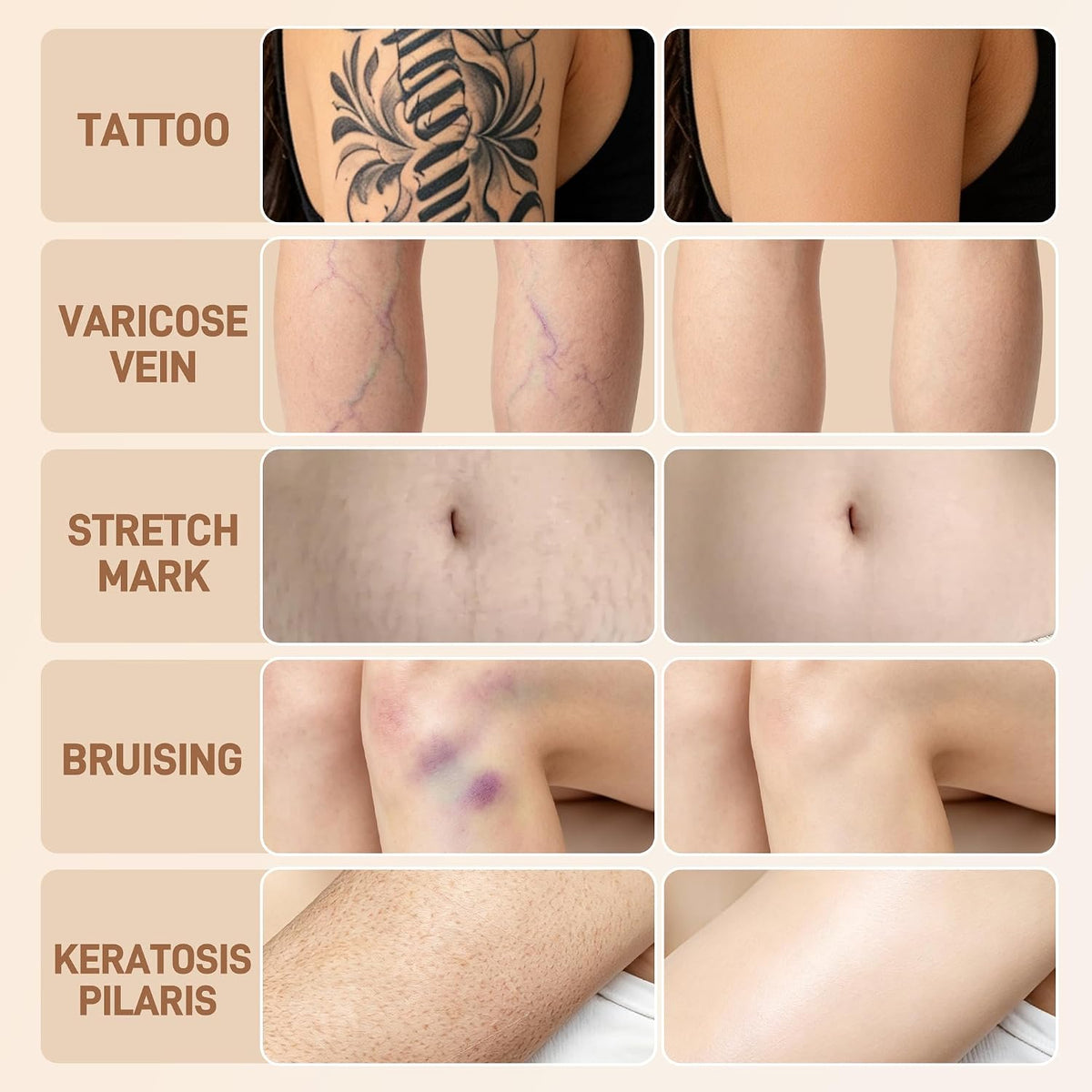 Tattoo Cover Up Makeup Waterproof Full Coverage Body Concealer Fair 3.5oz