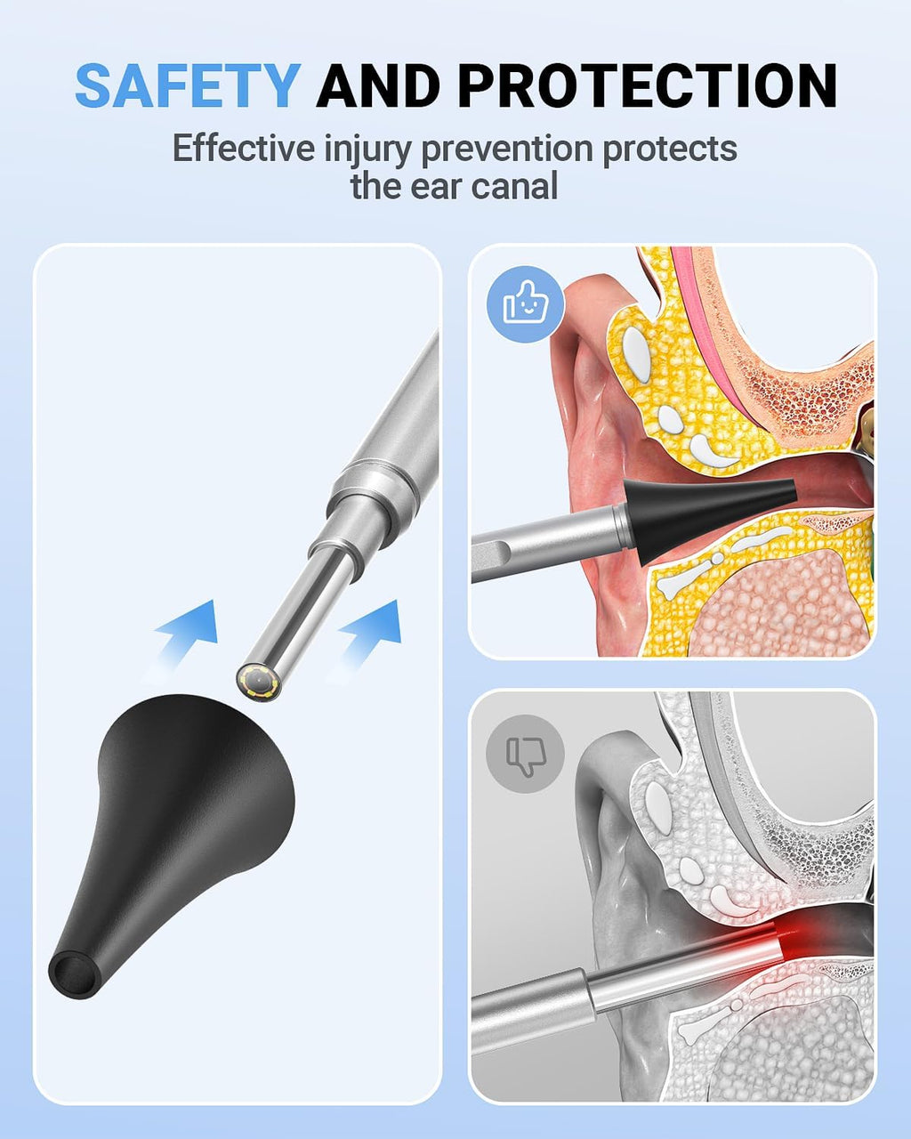 Otoscope with 4.5" IPS Screen, 3.9mm Ear Camera with Gyroscope