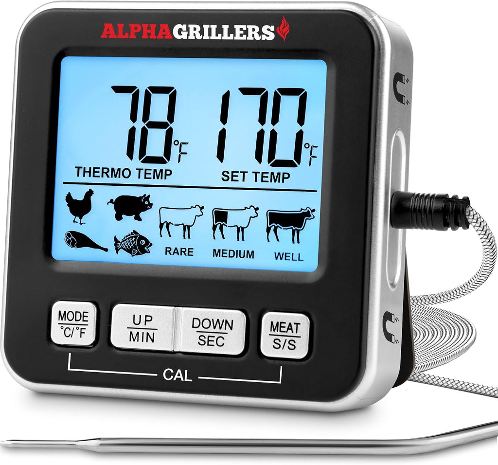 Meat Thermometer Digital, Wired Probe for Oven & Grill