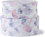 Butterfly Garden Large Oval Storage Boxes for Women, Set of 2
