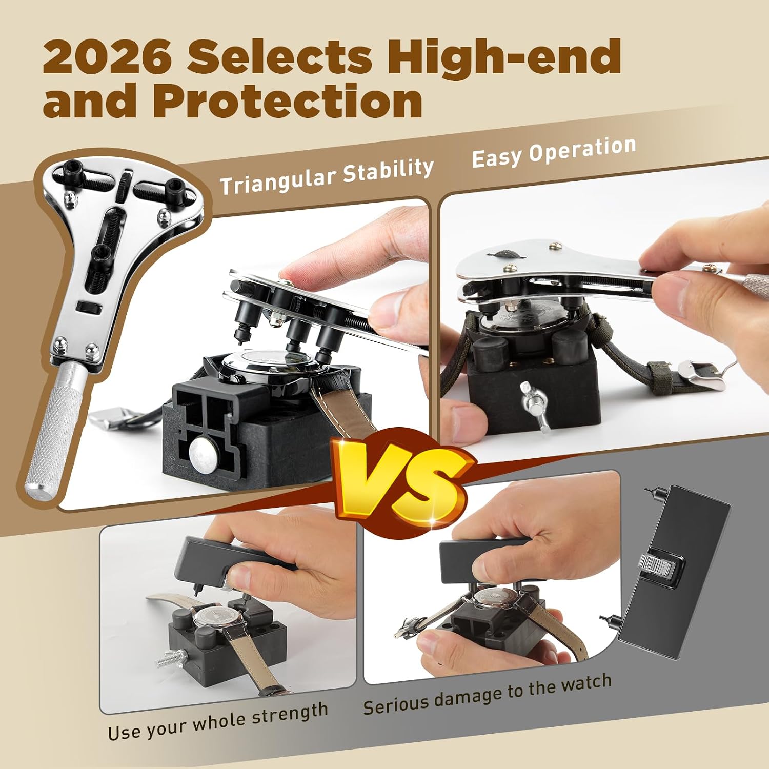 【Combination Version】Eventronic Watch Repair Tool Kit + Watch Press Tool 154PCS, Professional Watch Link Removal Kit