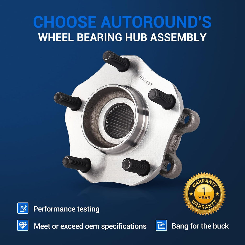 Autoround 513447 Front Wheel Hub and Bearing Assembly Compatible with Nissan Altima 2019 2020 2021 2022 2023