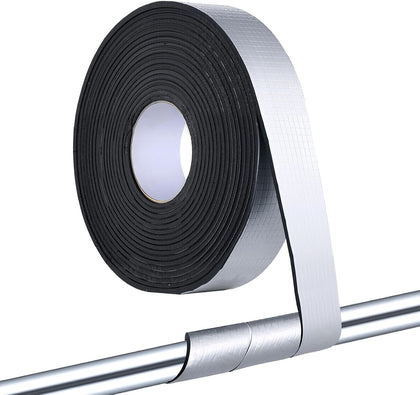 Pipe Insulation Wrap, 32.8 FT x 2-inch Pipe Insulation Tape with Aluminum Foil Layer, Self-Adhesive Foam and Foil