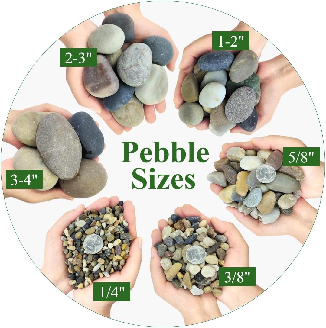 5lbs Aquarium Gravel, 1/4" Fish Tank Gravel Natural River Rocks | Succulent Cactus Pea Gravel for Plants, Pebbles for