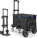4-in-1 Convertible Dolly Cart with Folding Crate, 600LBS Heavy Duty Hand Truck Dolly, Hand Truck with Adjustable