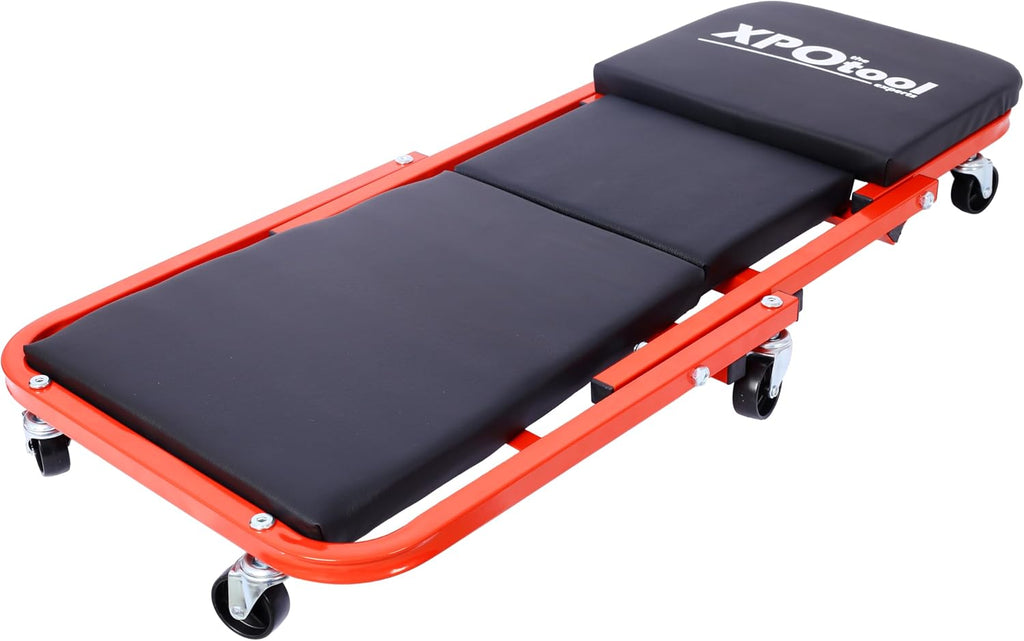 36"×16.7‘’Foldable Mechanic Creeper 2 in 1 Rolling Z Creeper Seat with Padded Headrest, Seat, 300 lbs Capacity