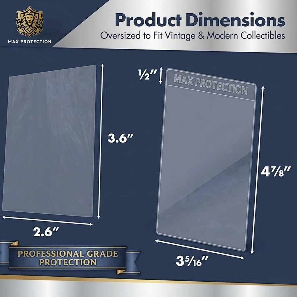 ProGuard 1 Semi Rigid Card Holder Card Saver - 50ct 9 Mil Semi Rigid Sleeves 3 5/16" x 4 7/8" - Grading Submission