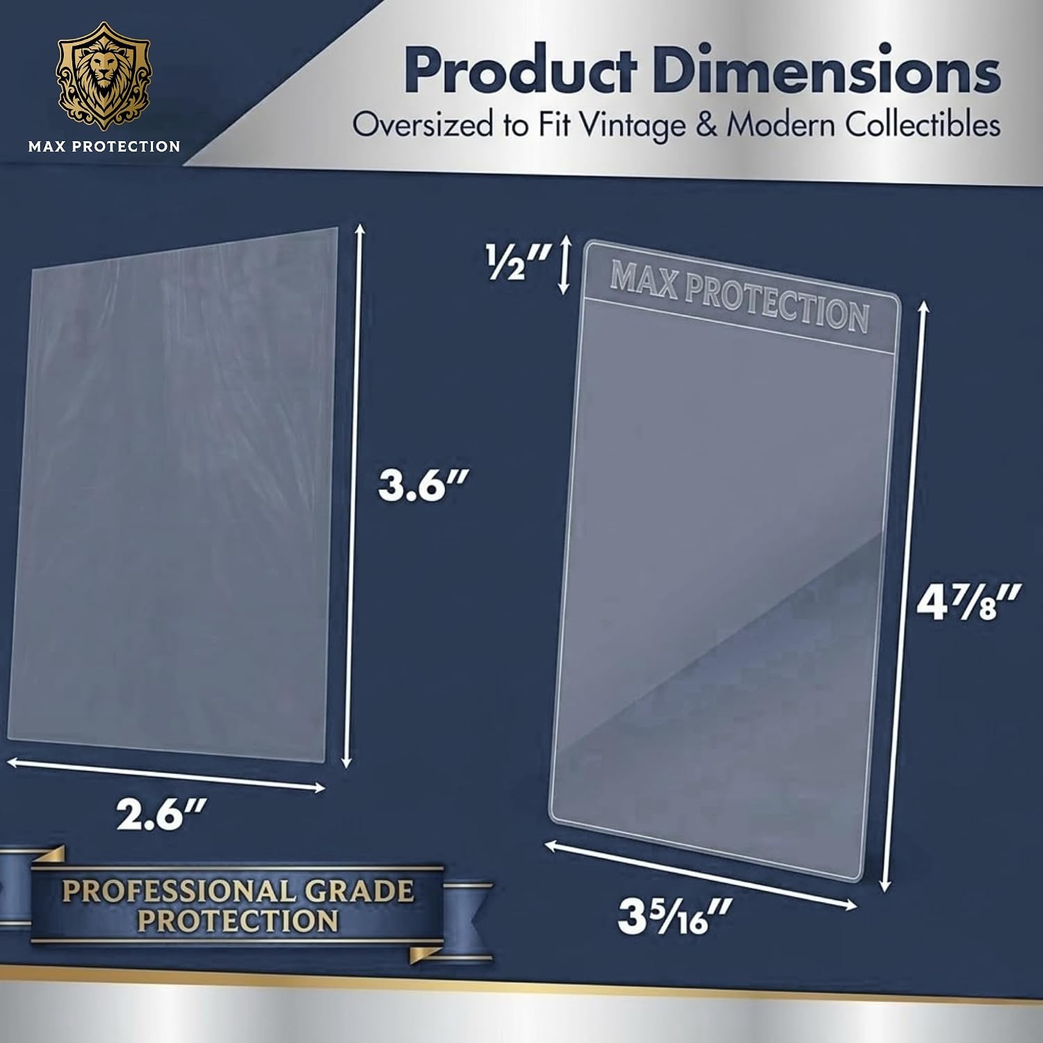 ProGuard 1 Semi Rigid Card Holder Card Saver - 50ct 9 Mil Semi Rigid Sleeves 3 5/16" x 4 7/8" - Grading Submission