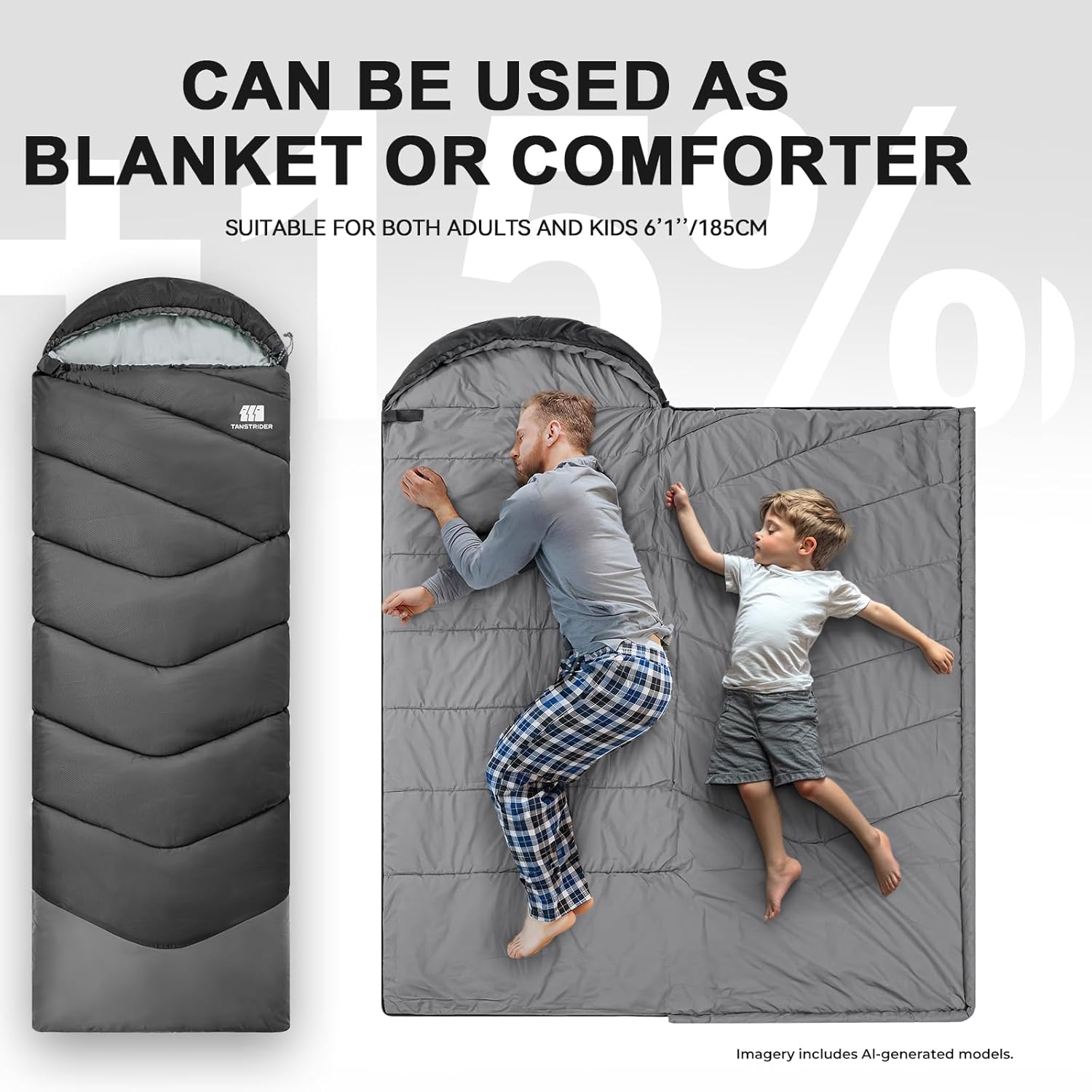 Sleeping Bags for Adults Teens, 4 Season Camping Sleeping Bag Waterproof,Machine Washable Backpacking Gear for Cool