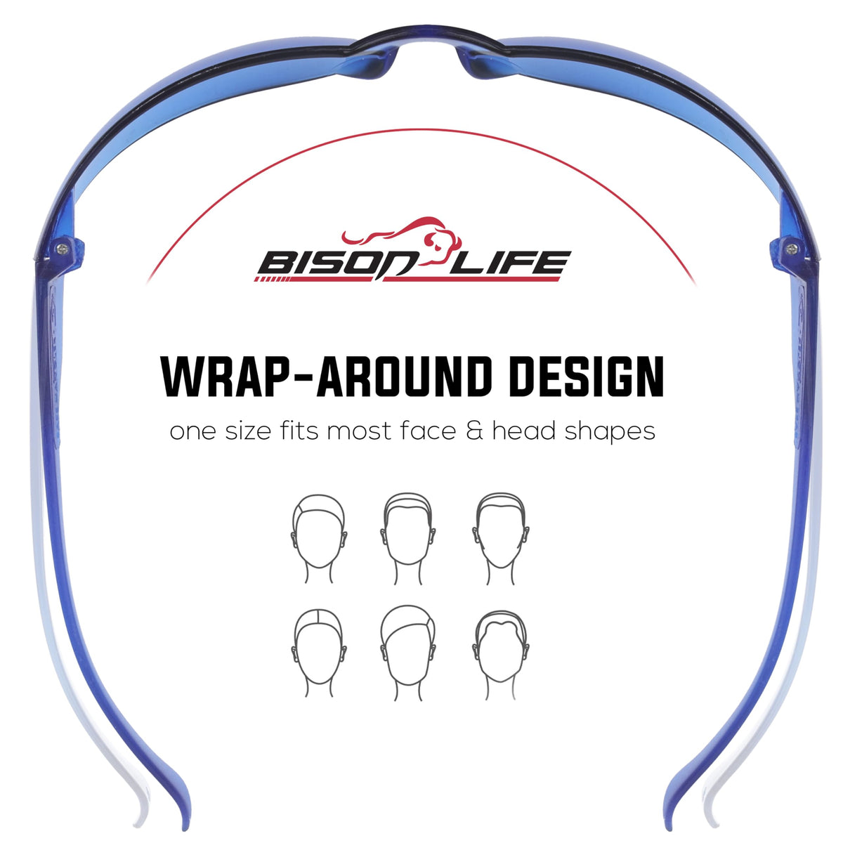 Blue Safety Glasses for Men & Women, ANSI Z87.1, 6 Pack