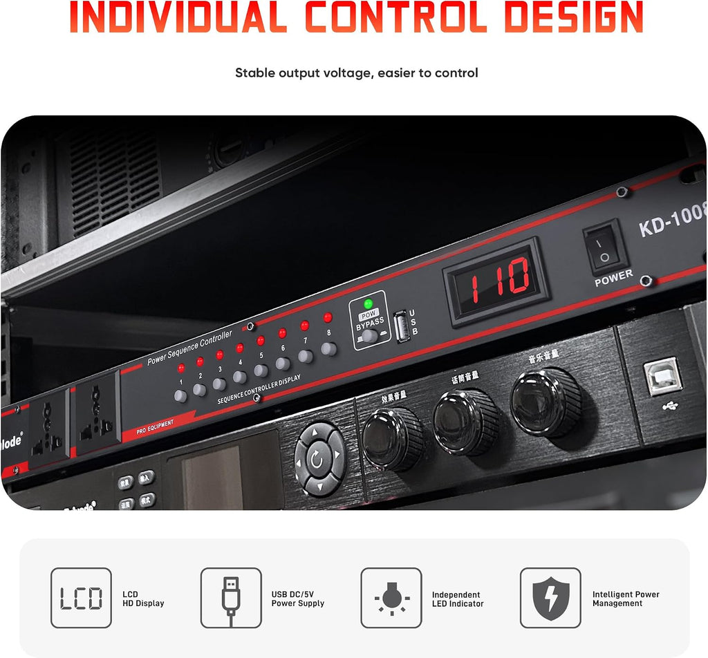 Power Conditioner for Audio Equipment, Rack Mount Power Sequencer