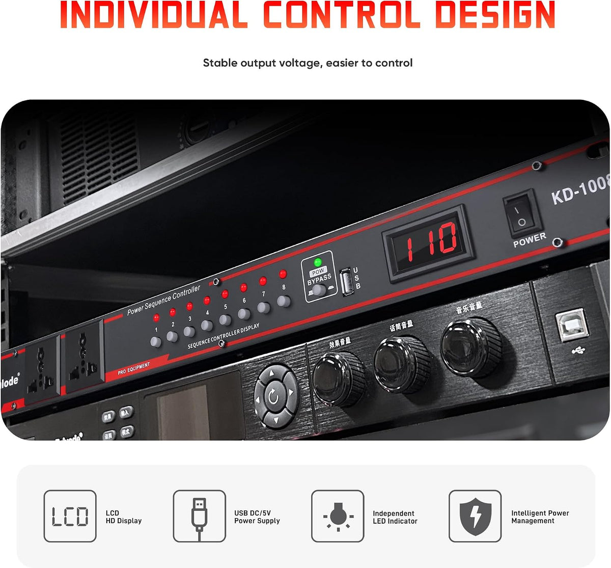 Power Conditioner for Audio Equipment, Rack Mount Power Sequencer