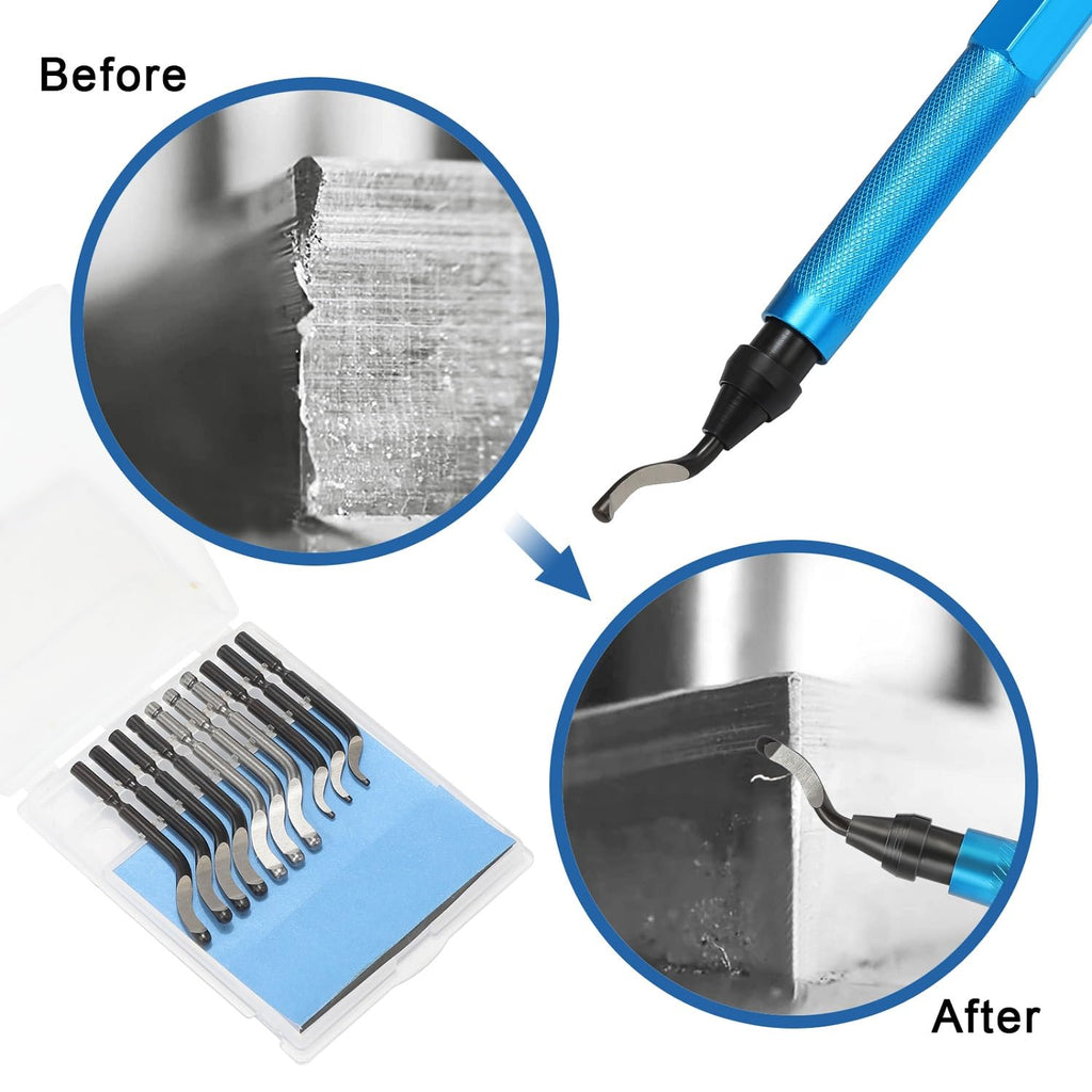 Deburring Tool Set, 12PCS 3D Printer Cleaning Kit with 10 Blades & Micro Wire Cutter for Resin Plastic Metal Model