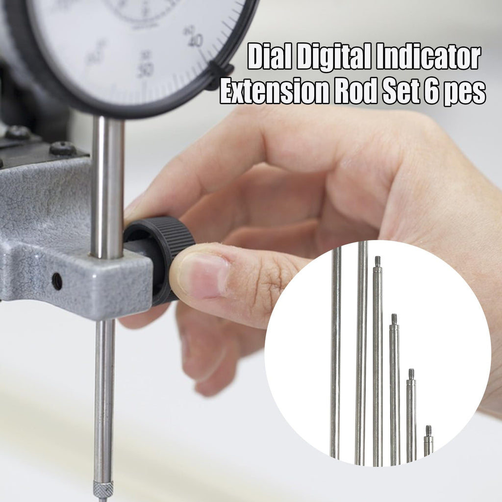 Dial Indicator Extension Stem Rod, 6 Pieces, 4.2mm Diameter