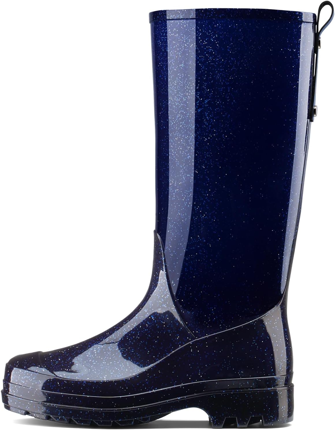 Women's Tall Rain Boots Waterproof Knee-High Booties | Non-Slip Lug Sole & Pull Tab for Gardening, Farming, Rainy