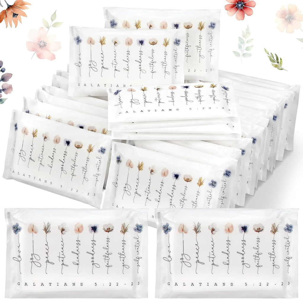 60 Pack Christian Tissue Travel Pack Pocket Tissue, Bright