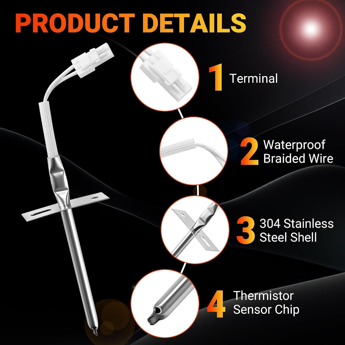 【Upgraded】DG32-00002B EBG61305805 Oven Temperature Sensor Probe