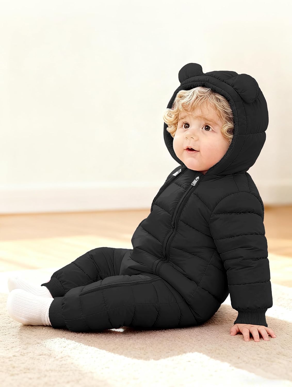 Baby Snowsuit Toddler Girl Clothes Cute Hooded Double Zipper Boys Winter Coat Unisex Romper for Infant