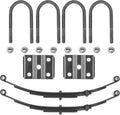 Single Trailer Leaf Spring 4 Leaf Double Eye 1750 lbs Cap for 3500 lbs Axle Suspension & U-Bolt kit, 25-1/4" Length