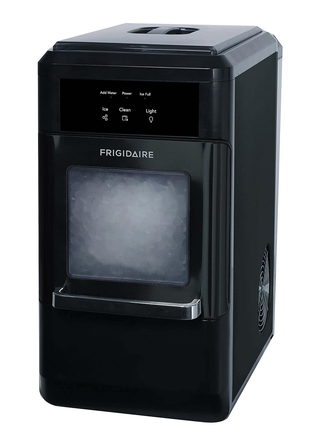 EFIC237 Countertop Crunchy Chewable Nugget Ice Maker, 44lbs per day, Black Stainless
