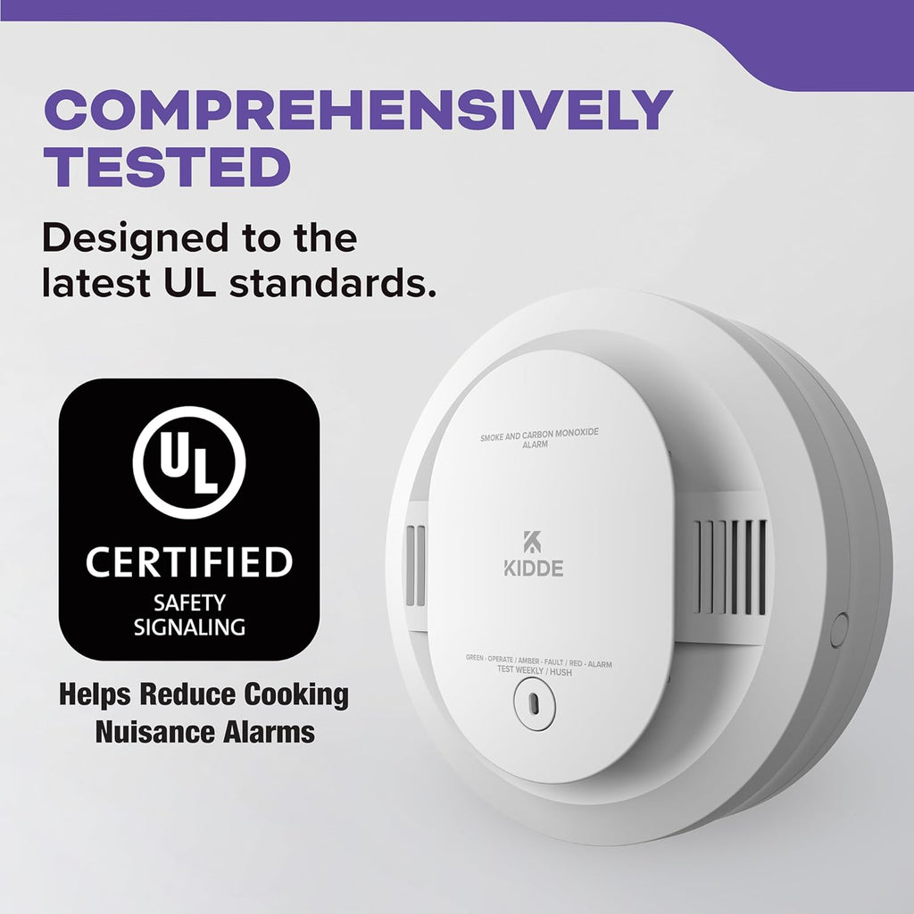 Smoke and Carbon Monoxide Detector, AA Battery Powered with LED Status Lights, 85 dB Alarm, 5 inches, 30CUDR, 4 Pack