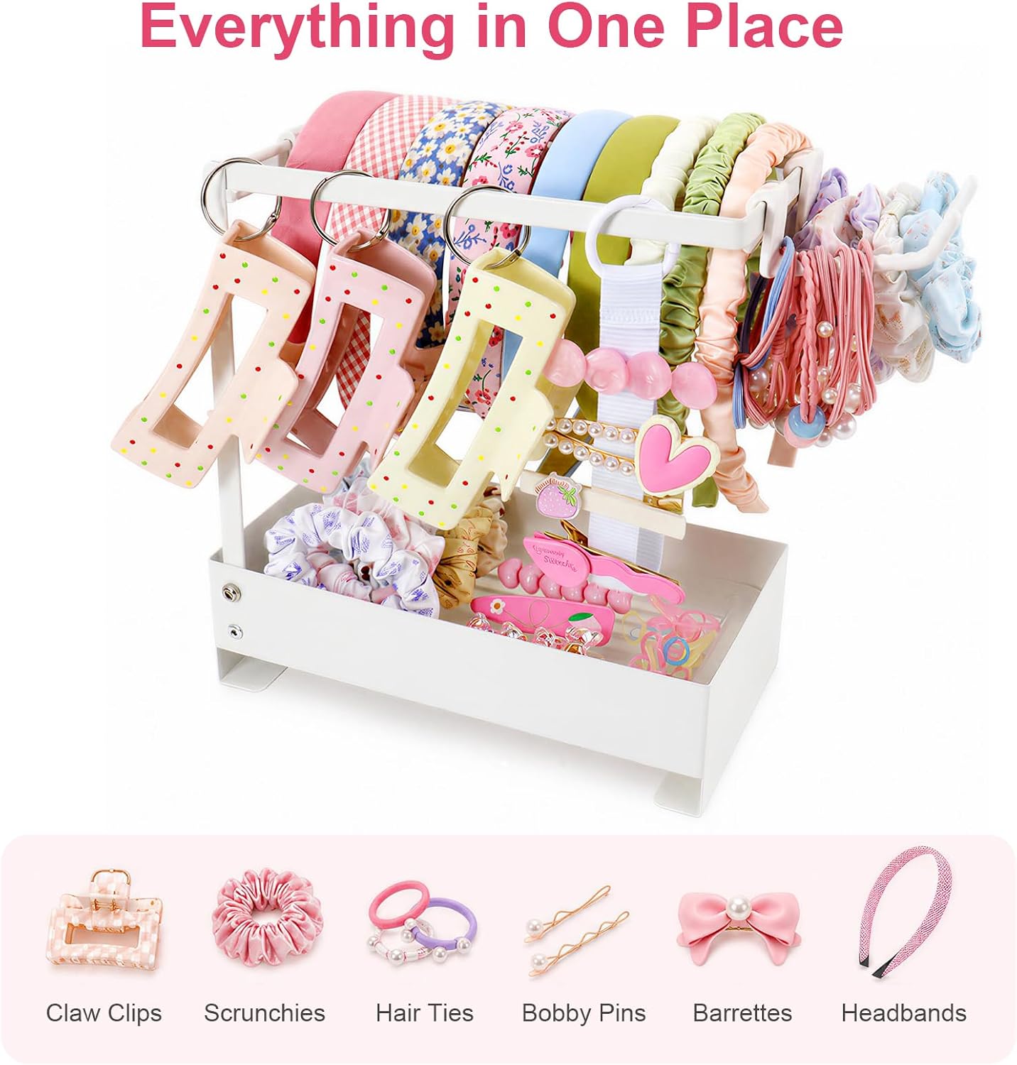 Girls Hair Accessories Organizer Headband Holder Storage for Hair Clip Tie | Hair Accessory Organizer Hair Stuff